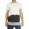 Men's longline color block t-shirt black-white with layer hem