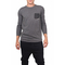 Men's grey-black herringbone long sleeve tee