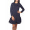 Migle + me long sleeved ruffle hem mini dress in navy