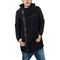 Men's felt parka black with fake-leather details