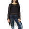 Agel Knitwear crop knitted sweater with fringe in black