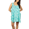 Sleeveless loose fit dress aqua with tropical print