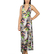 Empire halter neck multi print maxi dress