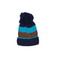 Pom pom beanie navy-brown-blue