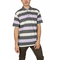 Men's oversized stripe polo shirt grey-lila