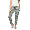 Women's cigarette trousers with retro print