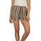 Women's striped shorts brown