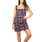 Check dress purple with straps
