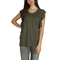 Free People So easy ruffled sleeve top army