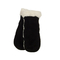 Anerkjendt Bear men's suede gloves black with faux-fur