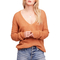 Free People Gossamer V-neck πουλόβερ τερρακότα