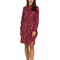 Soft Rebels Faith long sleeve button front dress crimson