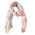 Scarf pink with colorful leaves and sequins