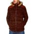 Men's knitted jacket with hood in brown