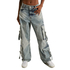 Alcott Cargo Baggy Fit Jeans Washed Light Blue