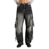 Alcott Cargo Baggy Fit Jeans Washed Black