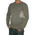 Bigbong men's sweatshirt olive with print pocket