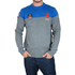 Men's sweater grey marl-royal blue