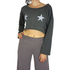 Dog's Dinner knitted crop blouse Tulip black marl