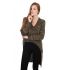 Agel Knitwear πλεκτή μπλούζα πούρο μελανζέ με V-λαιμό και μακριά πίσω