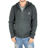 Men's zipped cardigan with hood in charcoal marl