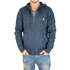 Men's zipped cardigan with hood in navy marl