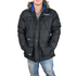 Men's padded jacket black with hood