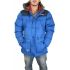 Men's padded jacket blue with hood