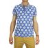 Best choice polo t-shirt blue with large white polka