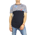 Crossover men's longline t-shirt navy with striped panel