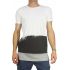 Ανδρικό longline color block t-shirt λευκό-μαύρο με ένθετο τελείωμα