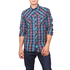 Men's check shirt petrol in slim fit