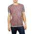 Men's T-shirt grey with bordeaux print