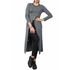 Agel Knitwear front split maxi tunic grey