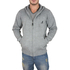 Men's zipped cardigan with hood in grey marl