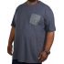 Big size Kangol Walle T-shirt navy μελανζέ με τσεπάκι
